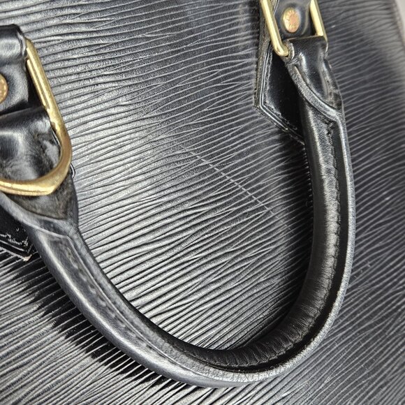 Louis Vuitton Black Epi Leather Alma PM Tote Bag Purse Handbag with COA - Picture 9 of 16